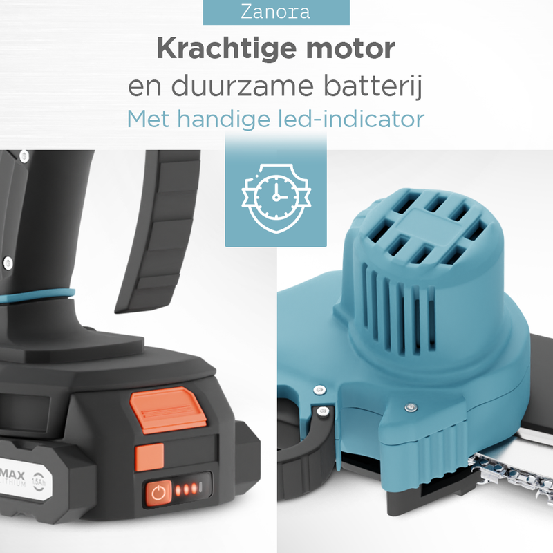 Zanora® Mini Kettingzaag 21V Inclusief 2 Led-Accu's